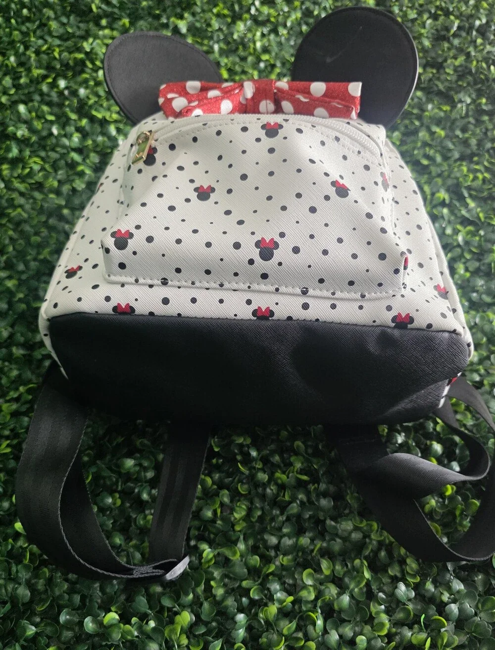 Disney Minnie Mouse Youth Backpack with Red Polka Dot Bow